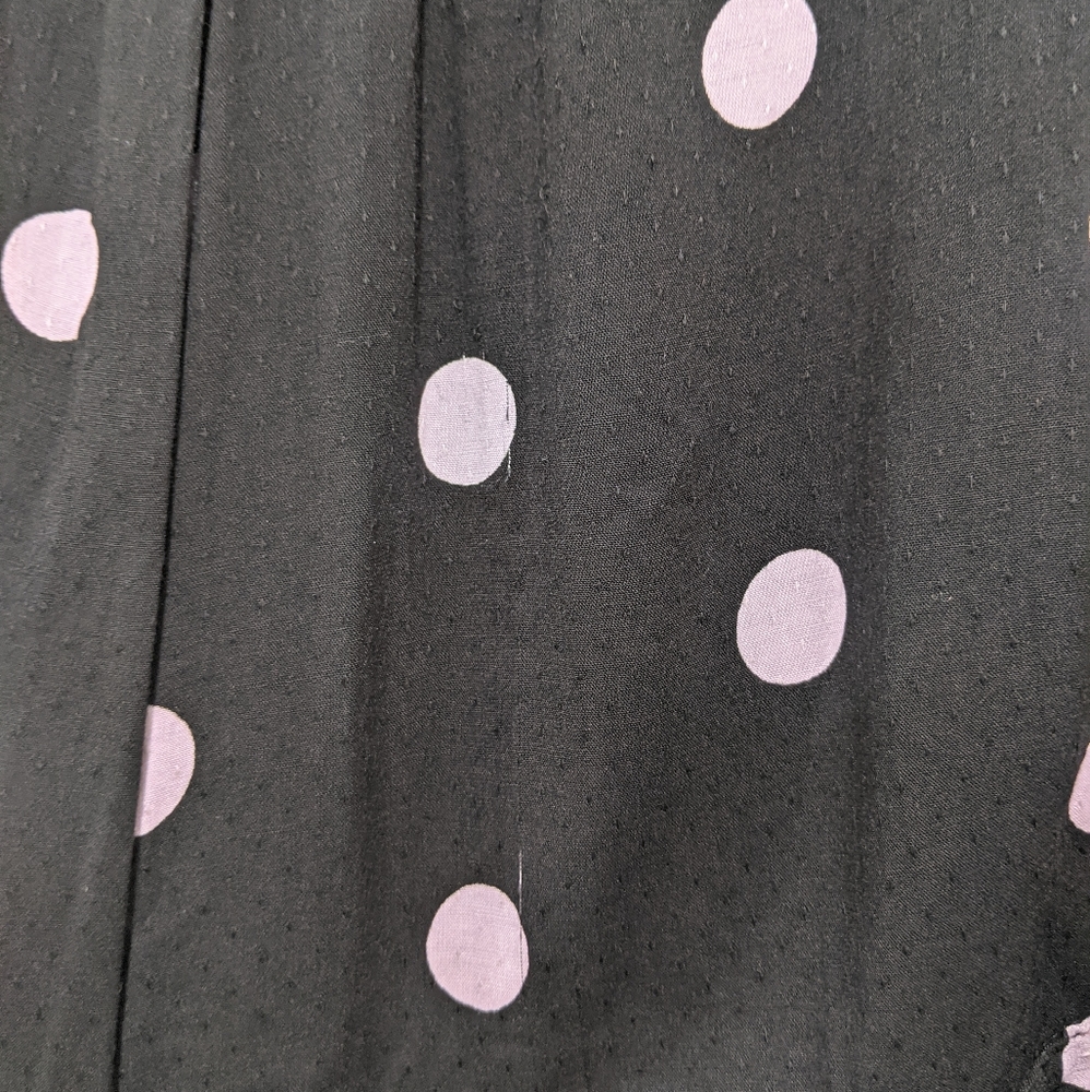 Paige Black Crop Tie Blouse with Purple Polka Dots - Picture 9 of 9